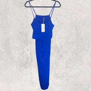 🦋Nerlerolian Blue spaghetti-strap midi-length dress Medium